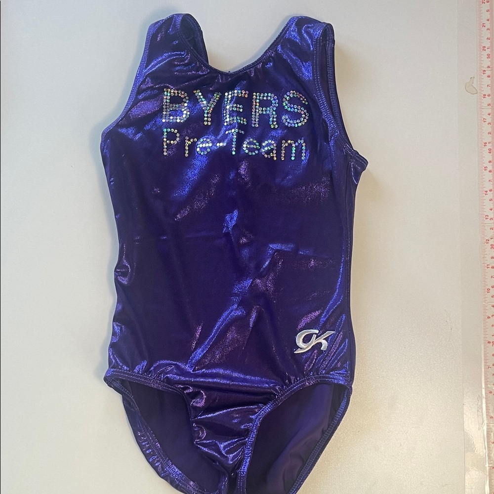 GK Shimmering Purple Leotard with Rhinestone Accents